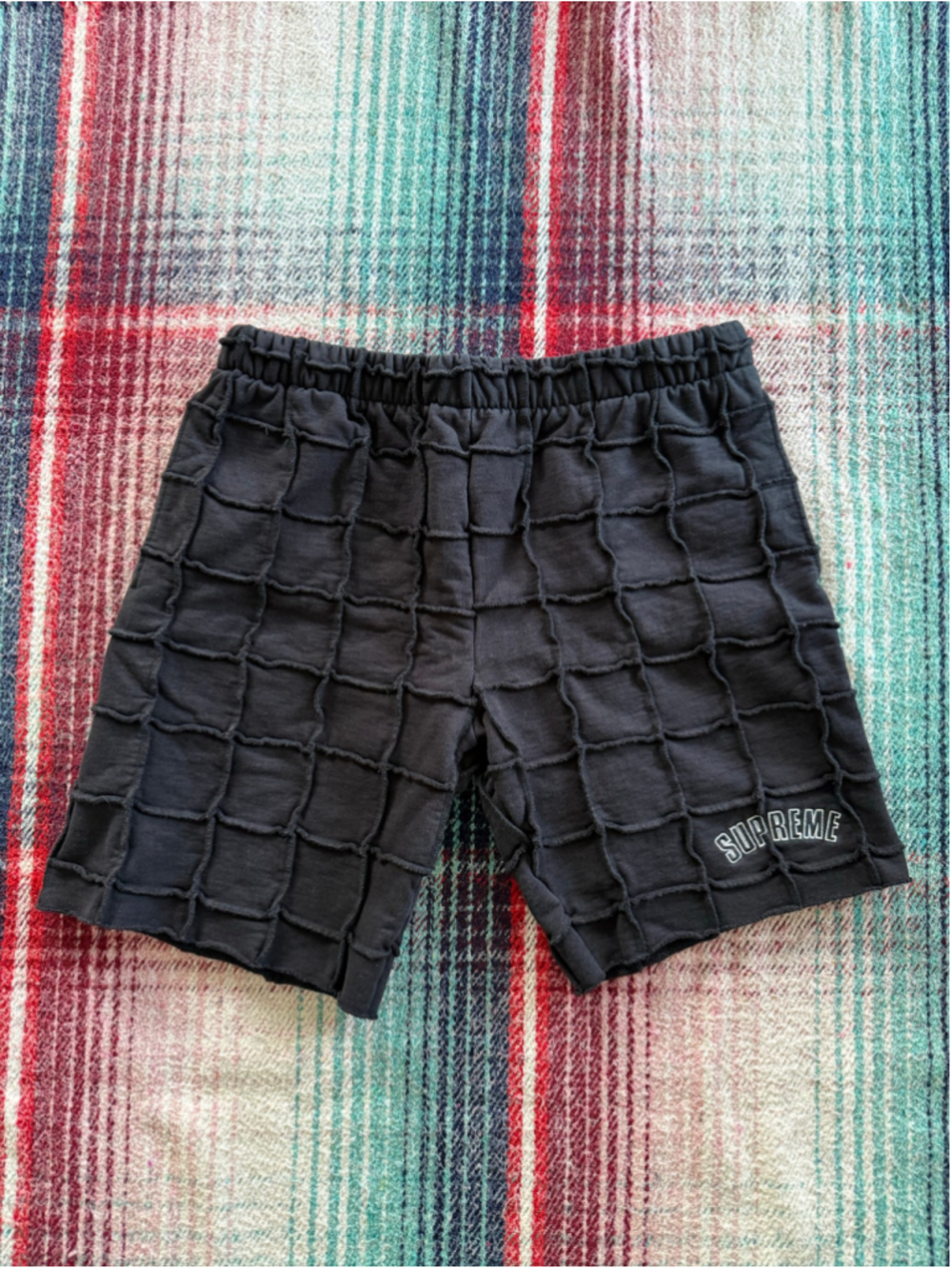 Supreme Black Patchwork Sweat Shorts L